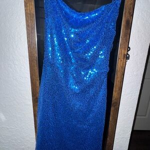 Lucy in the Sky Vibrant Blue Backless Dress